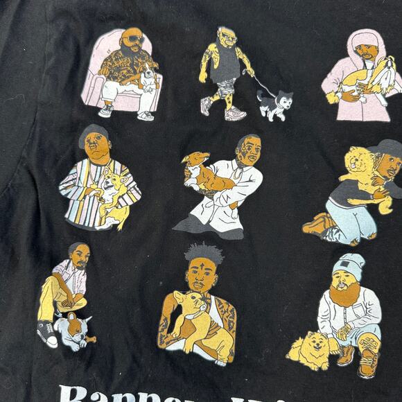 DOG LIMITED RAPPERS WITH PUPPIES TEE T SHIRT Mens M Black Rap Hip Hop - Picture 5 of 7